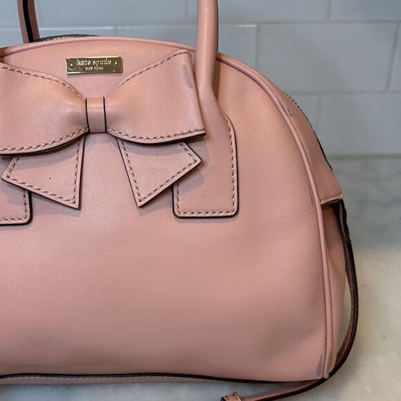 Kate Spade Montrose Avenue Leeland Bow Leather Convertible Satchel Shoulder Bag - Picture 3 of 16
